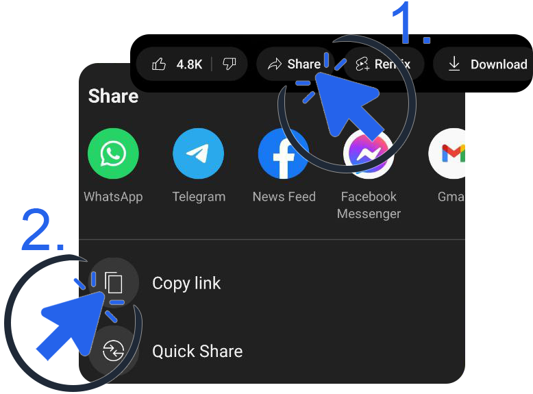 Copy YouTube Video URL